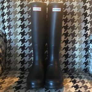 Black Original Tall Hunter Boots Size 38